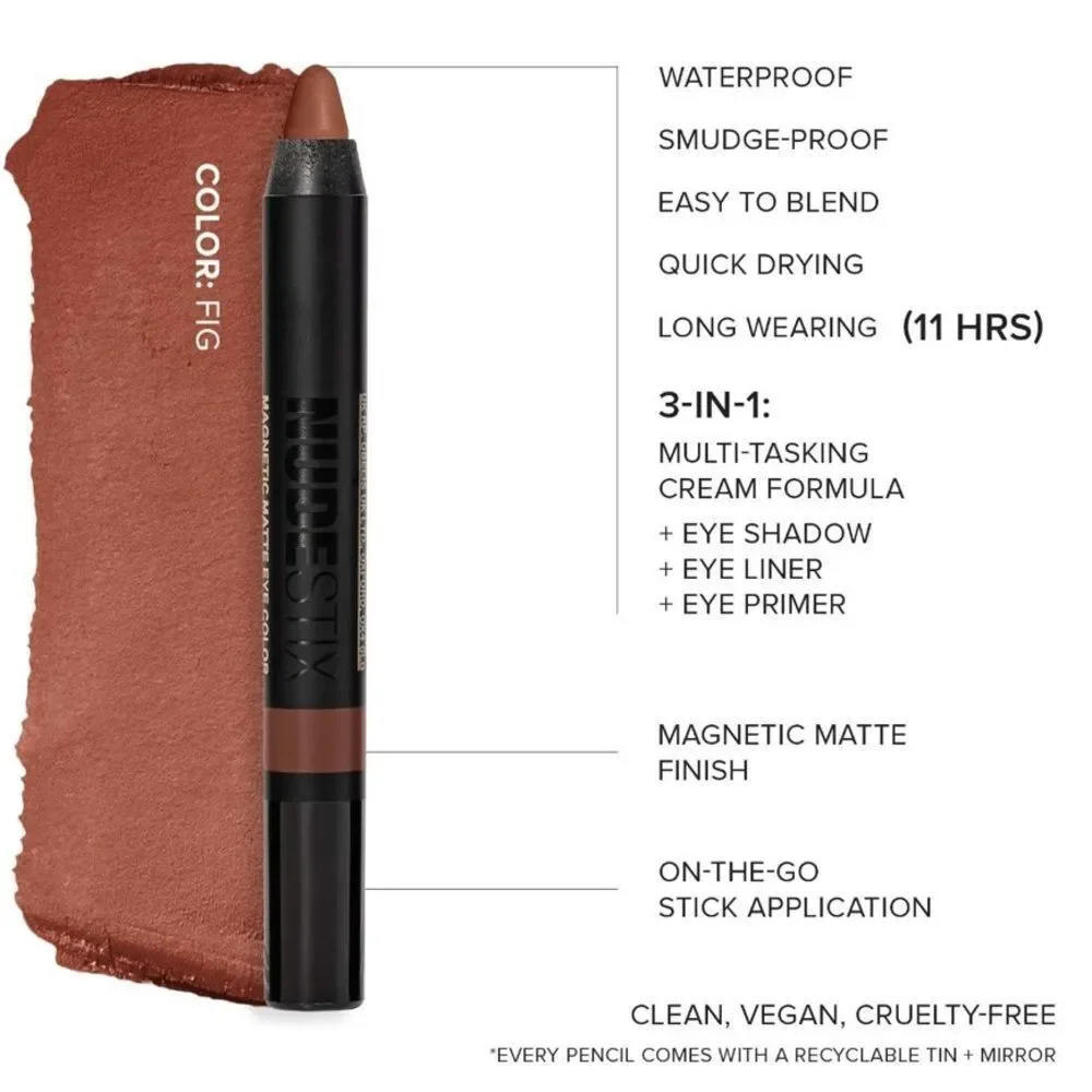 🌻 NUDESTIX FIG Magnetic Matte Eye Pencil New FullSz